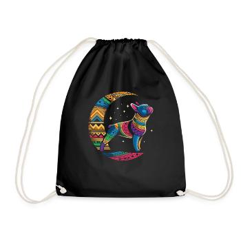 French Bulldog Stammes Moon - Turnbeutel - Schwarz - Vorne