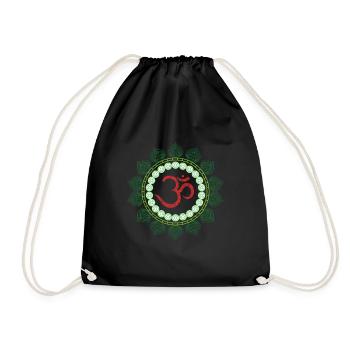 Psychedelic Goamit Om Motif - Drawstring Bag - black - Front