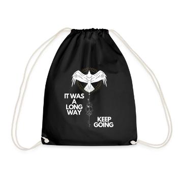 Keep going Nordisches Motivations Design - Turnbeutel - Schwarz - Vorne