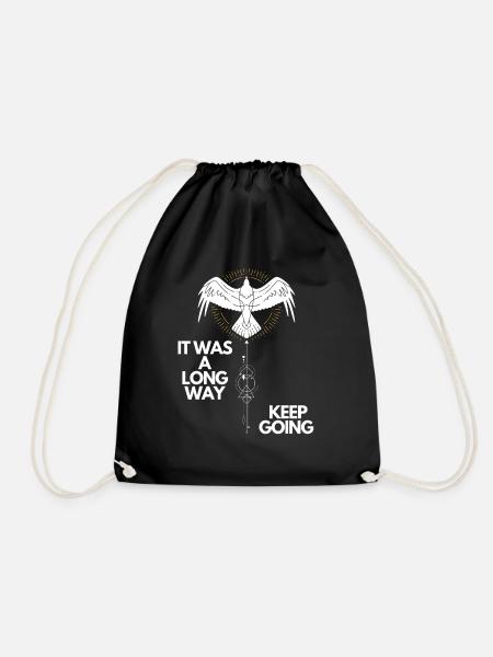 Keep going Nordisches Motivations Design - Turnbeutel - Schwarz
