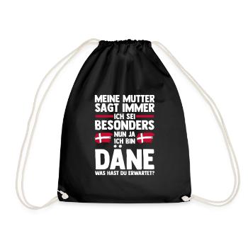 Danes Danish Denmark - Drawstring Bag - black - Front