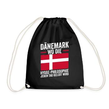 Danes Danish Denmark - Drawstring Bag - black - Front