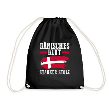 Danes Danish Denmark - Drawstring Bag - black - Front