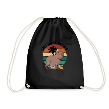 Mignon Ne t’inquiète pas, sois Cappy Capybara - Sac de sport léger - noir - Devant