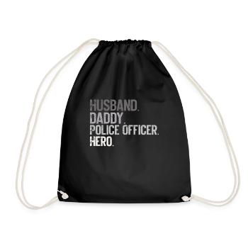 Agent de police, ligne bleue, application de la loi - Sac de sport léger - noir - Devant