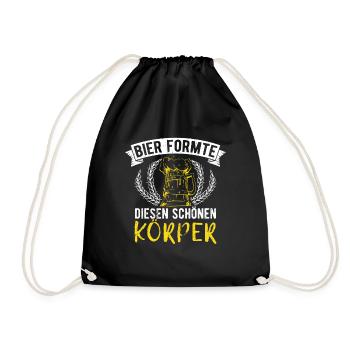 Bier Formte Diesen Schönen Körper Saufen Bier Bier - Turnbeutel - Schwarz - Vorne