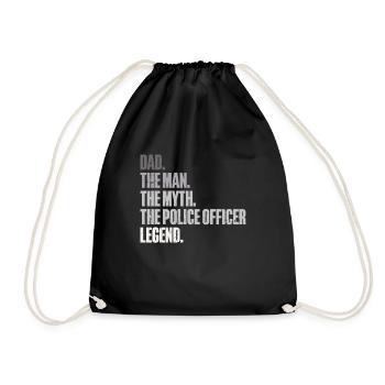 Agent de police, ligne bleue, application de la loi - Sac de sport léger - noir - Devant