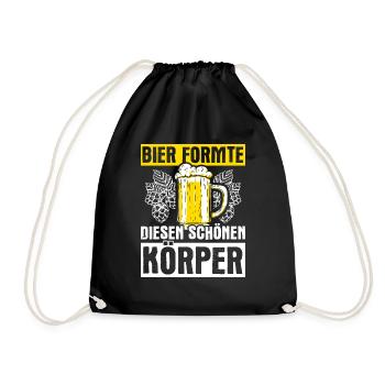 Bier Formte Diesen Schönen Körper Hopfen Saufen Tr - Turnbeutel - Schwarz - Vorne