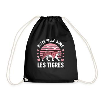 Just a Girl Who Loves Tigers Tiger Gift - Drawstring Bag - black - Front