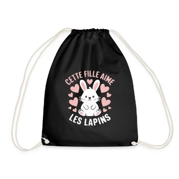 Juste une Fille qui Aime les Lapins Cadeau Mignon - Sac de sport léger - noir - Devant