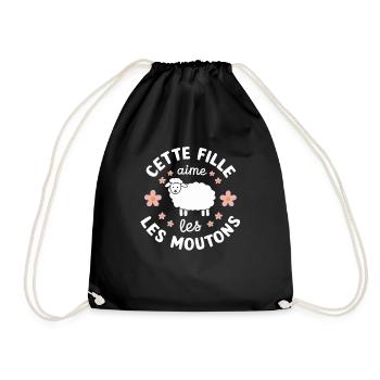 Just a Girl Who Loves Sheep Sheep Gift - Drawstring Bag - black - Front