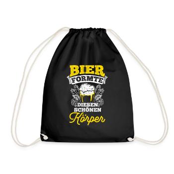 Bier Formte Diesen Schönen Körper Saufen Bier Bier - Turnbeutel - Schwarz - Vorne