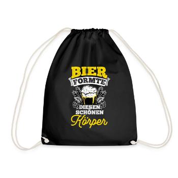 Beer Drinking Beer Fun Party Holiday Booze Party Bie - Drawstring Bag - black - Front
