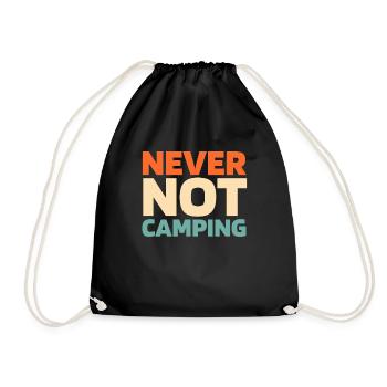 Tent Camping Camping - Drawstring Bag - black - Front