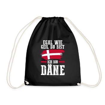 Danes Danish Denmark - Drawstring Bag - black - Front