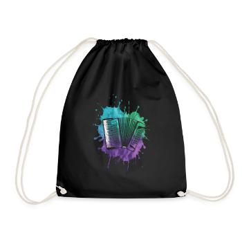 Akkordeon Akkordeonspieler Geschenk - Turnbeutel - Schwarz - Vorne