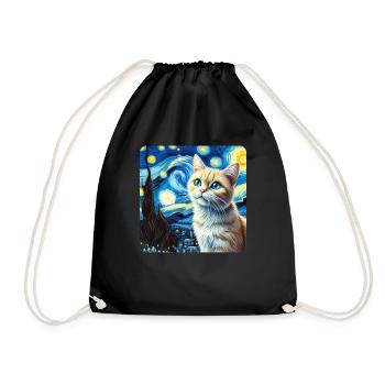 Katze Gemälde Kunst, Katzenbesitzer - Turnbeutel - Schwarz - Vorne