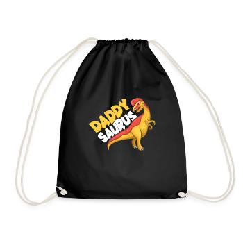 Dad Dinosaur Family Matching Birthday Party - Drawstring Bag - black - Front