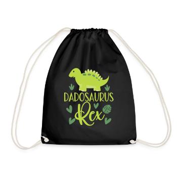 Dad Dinosaur Family Matching Birthday Party - Drawstring Bag - black - Front