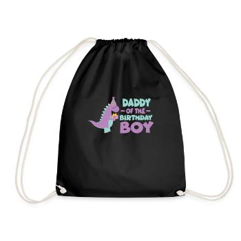 Dad Dinosaur Family Matching Birthday Party - Drawstring Bag - black - Front