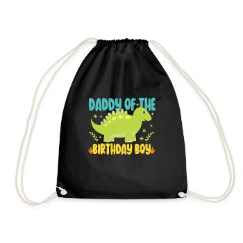Dad Dinosaur Family Matching Birthday Party - Drawstring Bag - black - Front