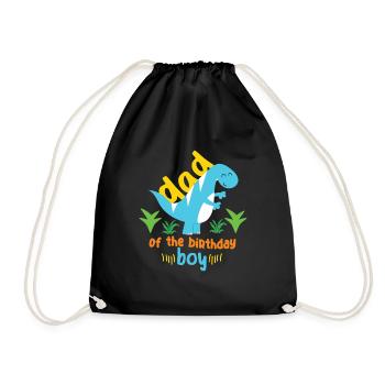 Dad Dinosaur Family Matching Birthday Party - Drawstring Bag - black - Front