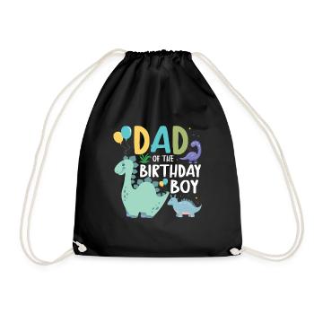 Dad Dinosaur Family Matching Birthday Party - Drawstring Bag - black - Front
