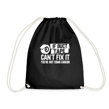 Duct Tape Engineer Humorous Men's Duct Tape - Drawstring Bag - black - Front