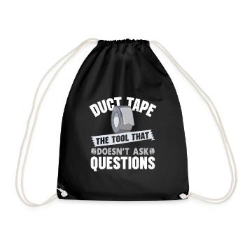 Duct Tape Engineer Humorous Men's Duct Tape - Drawstring Bag - black - Front
