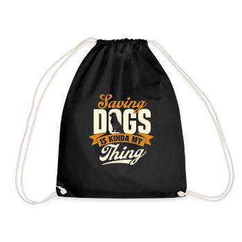 Sauver les chiens est un peu mon truc - Cadeau de sauvetage de chien - Sac de sport léger - noir - Devant
