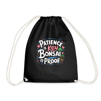 Bonsai Pot I Japanese Miniature Tree - Drawstring Bag - black - Front