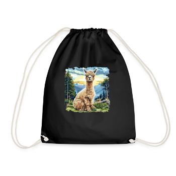 Alpaca Alpakas Alpaka - Turnbeutel - Schwarz - Vorne