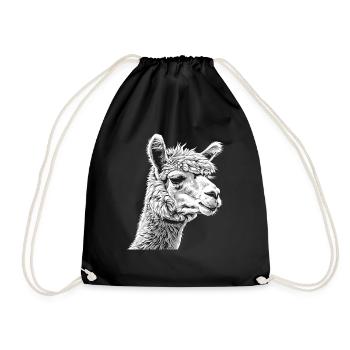 Alpaca Alpakas Alpaka - Turnbeutel - Schwarz - Vorne