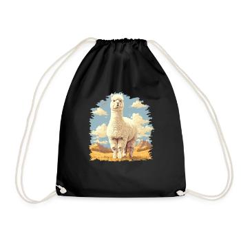 Alpaca Alpakas Alpaka - Turnbeutel - Schwarz - Vorne
