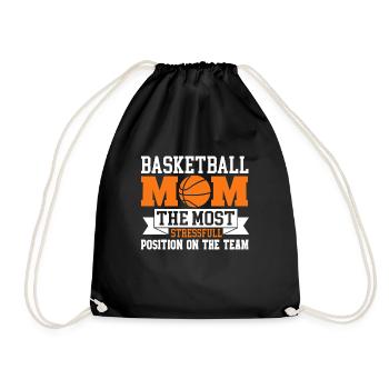 Basketball Mom Basketball Mama - Turnbeutel - Schwarz - Vorne