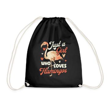 Juste une fille qui aime les flamants roses - Mignon amoureux des oiseaux - Sac de sport léger - noir - Devant