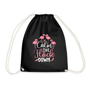 Calm The Flock Down - Amoureux des flamants roses drôle - Sac de sport léger - noir - Devant