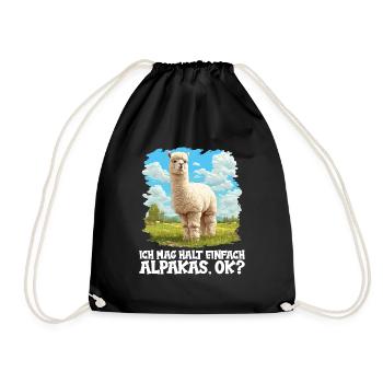 Alpaca Alpakas Alpaka - Turnbeutel - Schwarz - Vorne