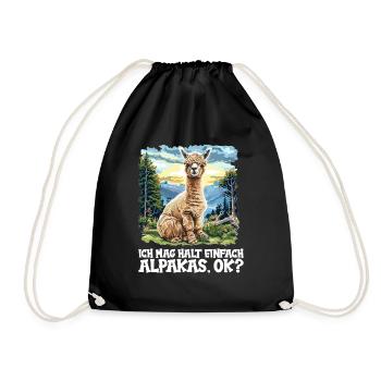 Alpaca Alpakas Alpaka - Turnbeutel - Schwarz - Vorne