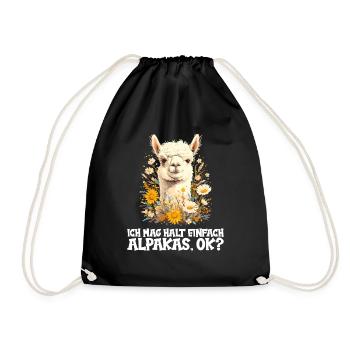 Alpaca Alpakas Alpaka - Turnbeutel - Schwarz - Vorne