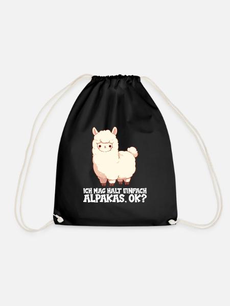 Alpaca Alpacas Alpaca - Drawstring Bag - black