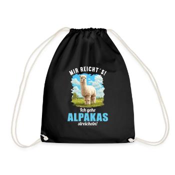 Alpaca Alpakas Alpaka - Turnbeutel - Schwarz - Vorne
