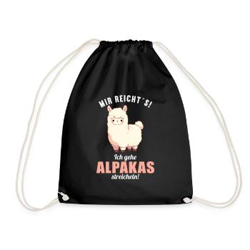 Alpaca Alpakas Alpaka - Turnbeutel - Schwarz - Vorne