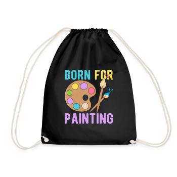 Artist Painter Graphic Born For Painting Art Gift - Turnbeutel - Schwarz - Vorne