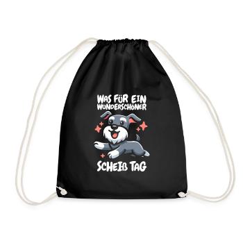 Schnauzer Hund Lustig - Turnbeutel - Schwarz - Vorne