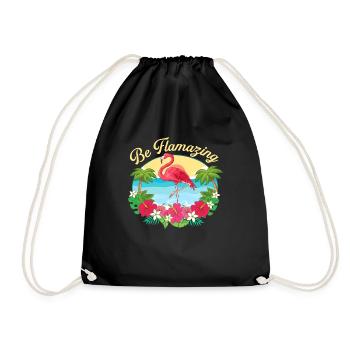 Be Flamazing - Cute Flamingo Lover - Drawstring Bag - black - Front
