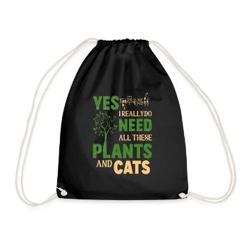 Plantes et chats Jardin Amoureux des plantes - Sac de sport léger - noir - Devant