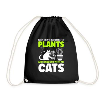 Plantes et chats Jardin Amoureux des plantes - Sac de sport léger - noir - Devant