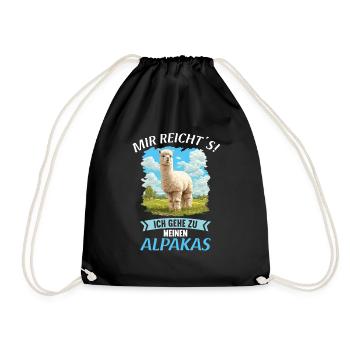 Alpaca Alpakas Alpaka - Turnbeutel - Schwarz - Vorne