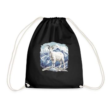 Alpine Goat Mountain Goats Mountain Goat - Drawstring Bag - black - Front